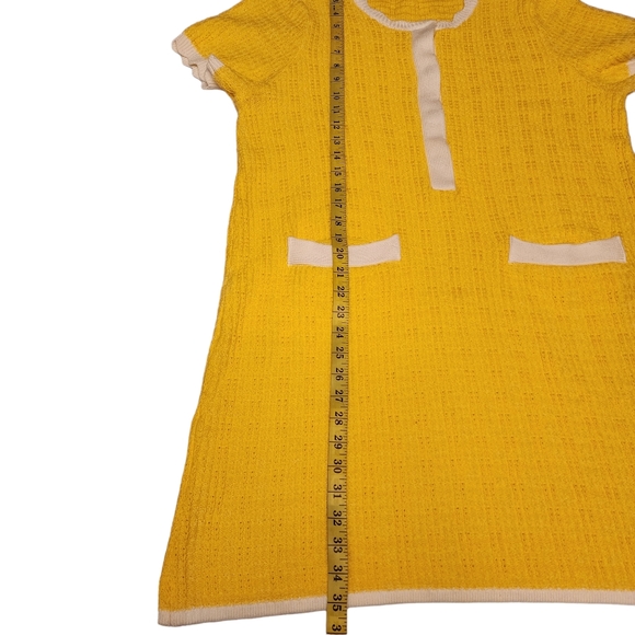 Yellow Short Sleeve Knit Sweater Dress - Picture 6 of 12